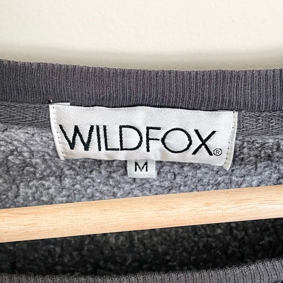 Wildfox Monte My Date Pizza Crop Raw Edge Hem Raglan Sweatshirt Women’s Medium - Picture 6 of 6